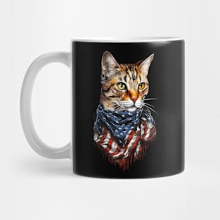 4th of july Cat American US Flag Country 4th Of July Mug